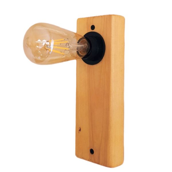 Doğal Ahşap Edison Rustik Salon Duvar Aplik Kütük Aplik Avize 40 cm