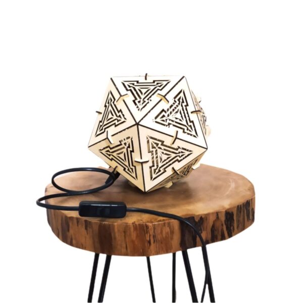 Salon Ve Yatak Odası Için Kartopu Doğal Ahşap Mdf 3d Puzzle Abajur - Masa / Gece Lambası