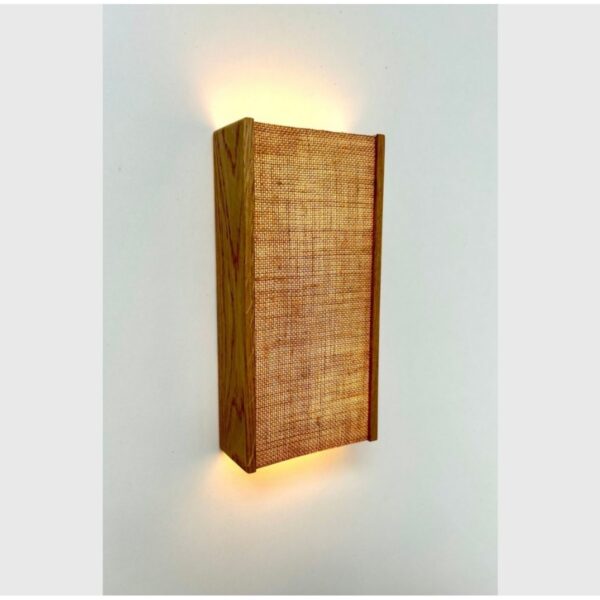 Jüt Detaylı Hüma Tasarım Yansıtma Tasarımlı Çift Yönlü Ahşap Salon Duvar Aplik Avize