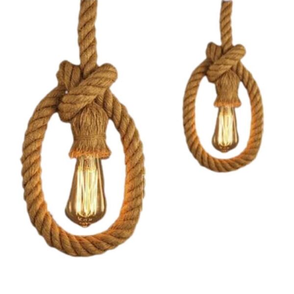 Jüt Halat Sarkıt Duy (1 Metre) Edison Rustik Ampul Için