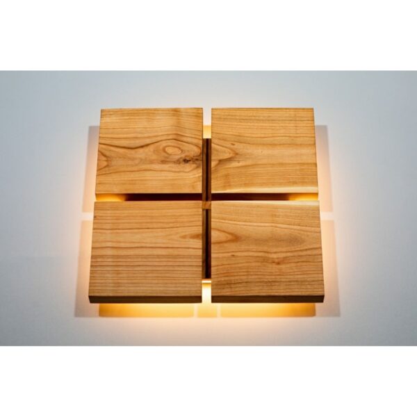 Led Aplik Doğal Ahşap Kare Rustik Salon Duvar Aplik Kütük Aplik 220 V