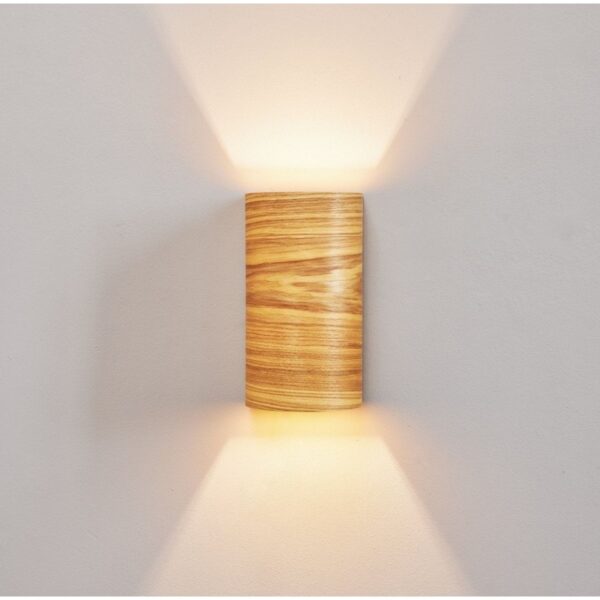 Bombe Kenarlı Yansıtma Tasarımlı Çift Yönlü Ahşap Salon Duvar Aplik Avize - Gu 10 Duy