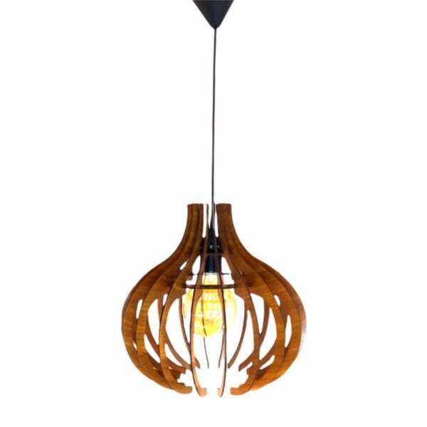 Modern Tasarım Doğal Ahşap Mdf 3d Lazer Kesim Rustik Salon Avize