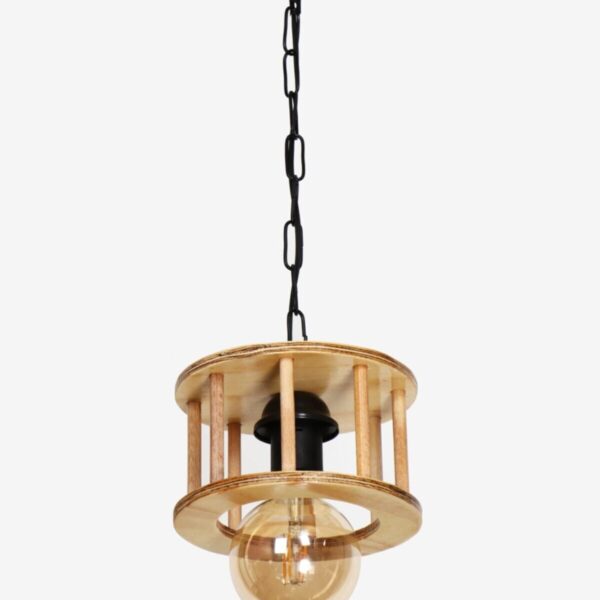 Tekli Rustik Ahşap Avize - Salon Aydınlatma