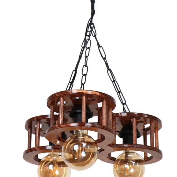 Ahşap Avize Rustik Otantik Dekoratif- Salon Otel Cafe Aydınlatma