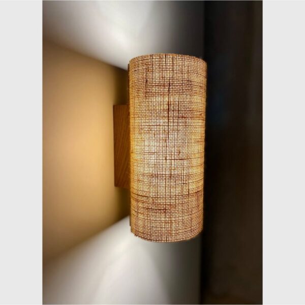 Jüt Detaylı Hüma Tasarım Yansıtma Tasarımlı Çift Yönlü Ahşap Salon Duvar Aplik Avize