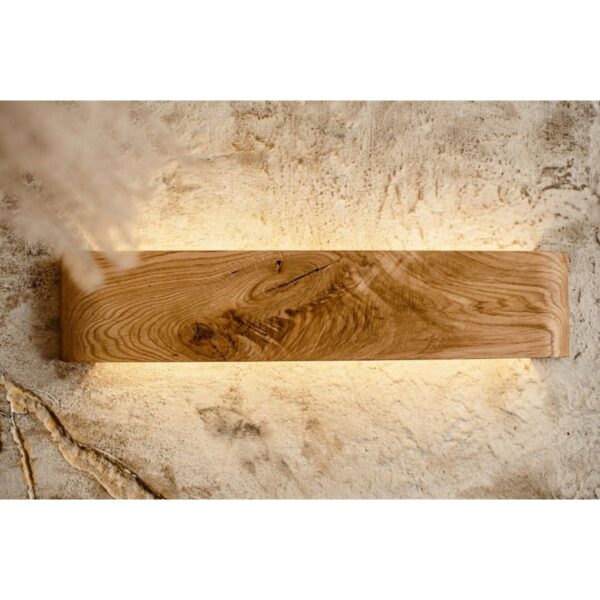 Bombe Kenar Butonlu Şerit Led Dekoratif Ahşap Halatlı Rustik Duvar Yatak Başı Model Led Aplik 38 cm