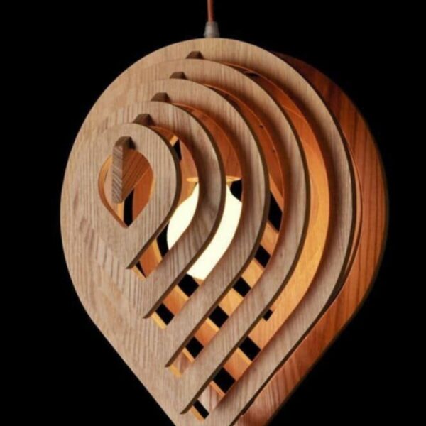 Modern Tasarım Doğal Ahşap Mdf 3d Lazer Kesim Rustik Salon Avize