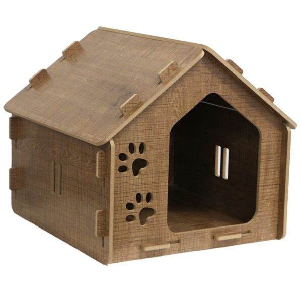 Hüma Lüks Ahşap Kedi Evi Keti Yatağı Dayanıklı Pet Hayvan Oyuncağı Büyük Boy