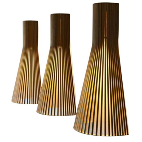 Modern Konik Tasarım Doğal Ahşap Mdf Lazer Kesim Rustik Salon Aplik (1 Adet)