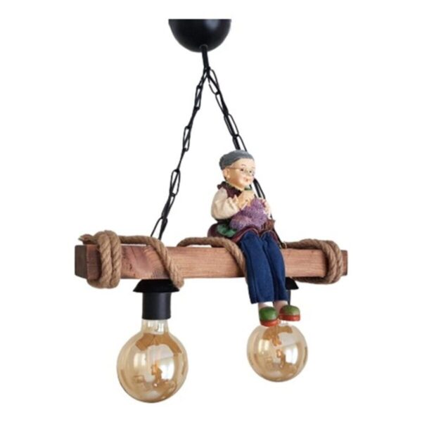 Tasarım Dekoratif 2' Li Rustik Nigrum Halatlı Ahşap Avize (BİBLO DAHİL DEGİLDİR)