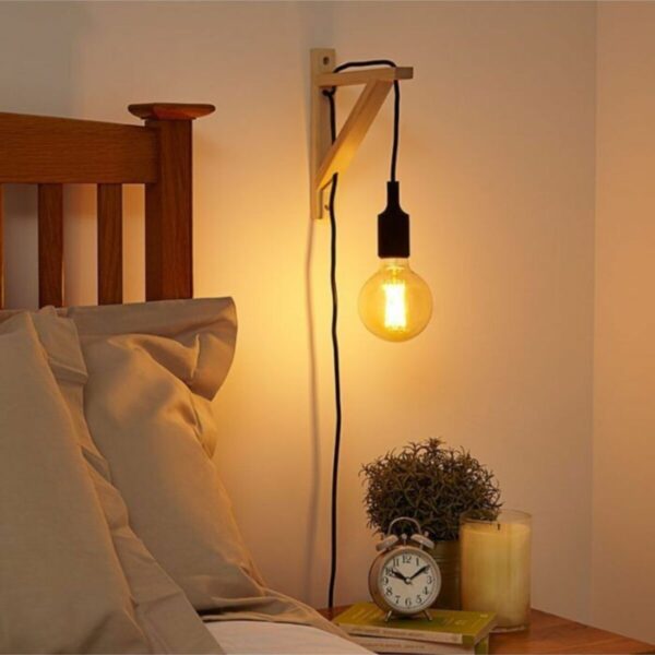 Tasarım Dekoratif Ahşap Anahtarlı Rustik Duvar Aplik Avize