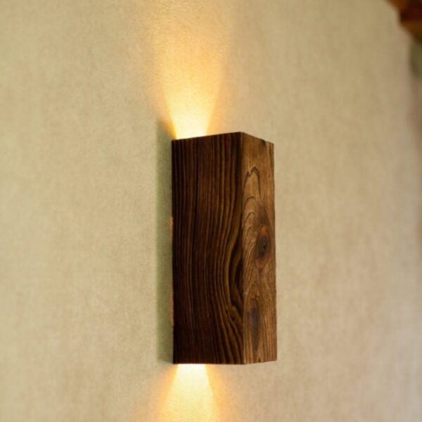 Hüma Tasarım Yansıtma Tasarımlı Çift Yönlü Ahşap Salon Duvar Aplik Avize