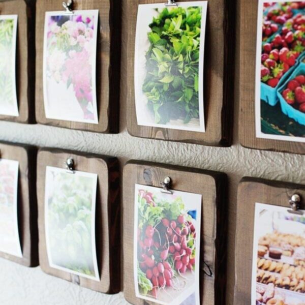 Ahşap Mandallı Fotoğraf Resim Çerçevesi 4 Adet (masa Üstü Ve Duvara Monte)