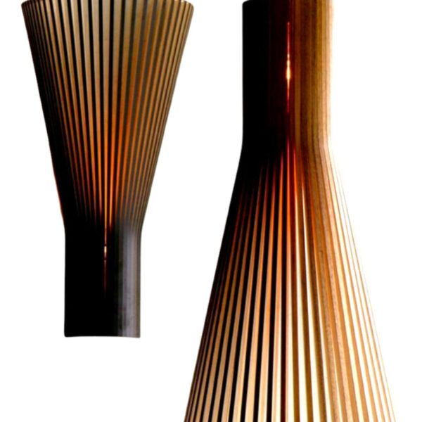 Konic Modern Tasarım Doğal Ahşap Mdf Rustik Salon Avize Aplik Set (2 Adet)