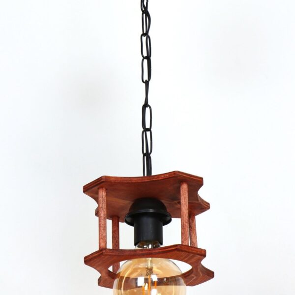 Tekli Rustik Ahşap Avize - Salon Aydınlatma