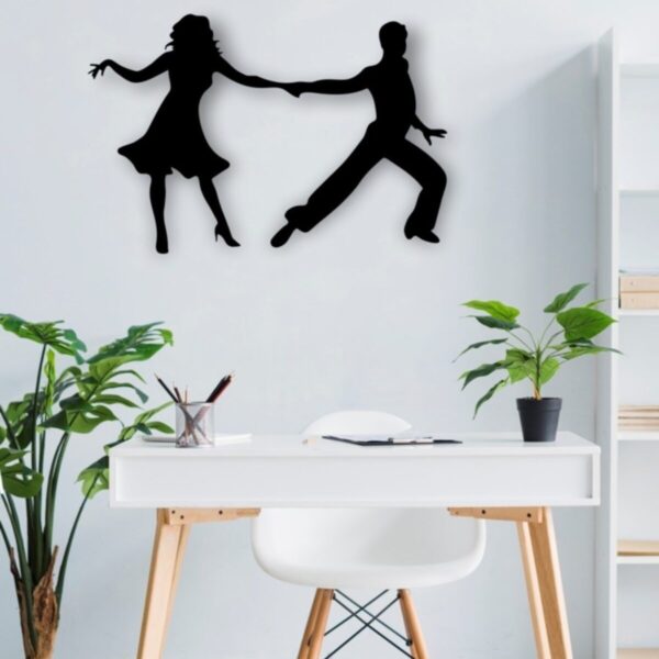 Dans Eden Çift Desenli Ahşap Tablo Duvar Süsü