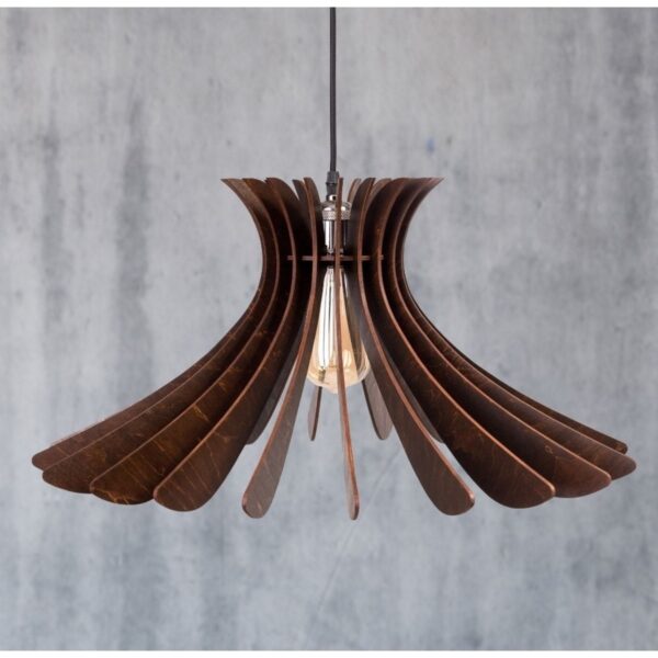 Yelpaze Modern Tasarım Doğal Ahşap Mdf 3d Rustik Ahşap Avize