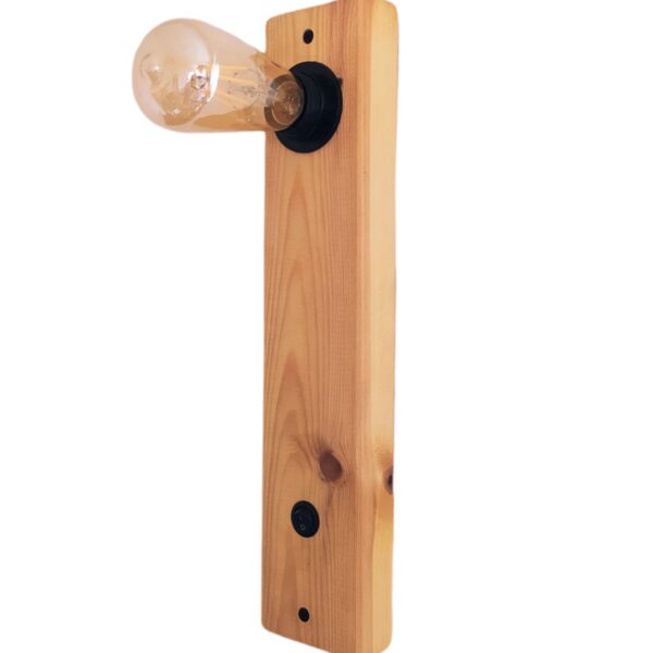 Açma Kapama Butonlu Doğal Ahşap Edison Rustik Salon Duvar Aplik Kütük Aplik Avize 40 cm