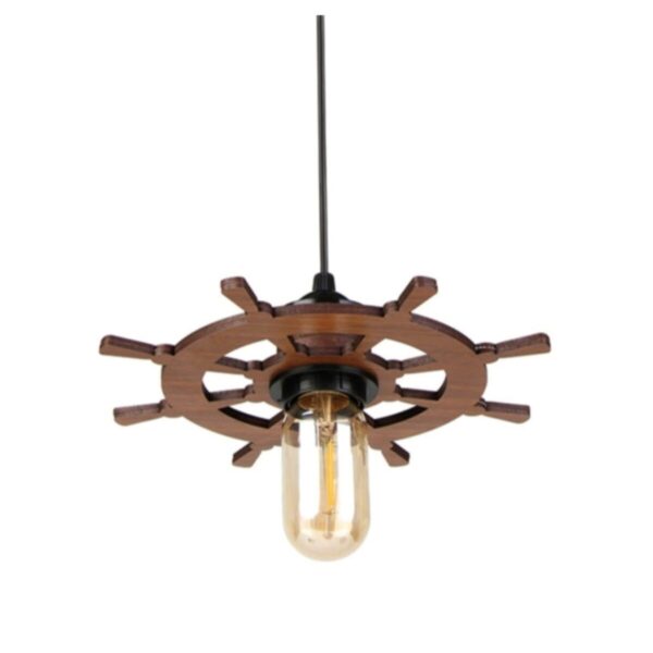 Modern Tasarım Doğal Ahşap Mdf Rustik Tekli Dümen Avize