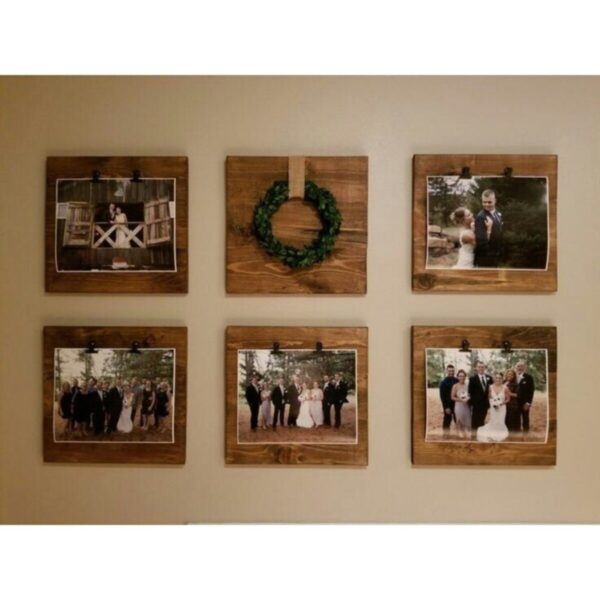 Ahşap Mandallı Fotoğraf Resim Çerçevesi 6 Adet (masa Üstü Ve Duvara Monte)