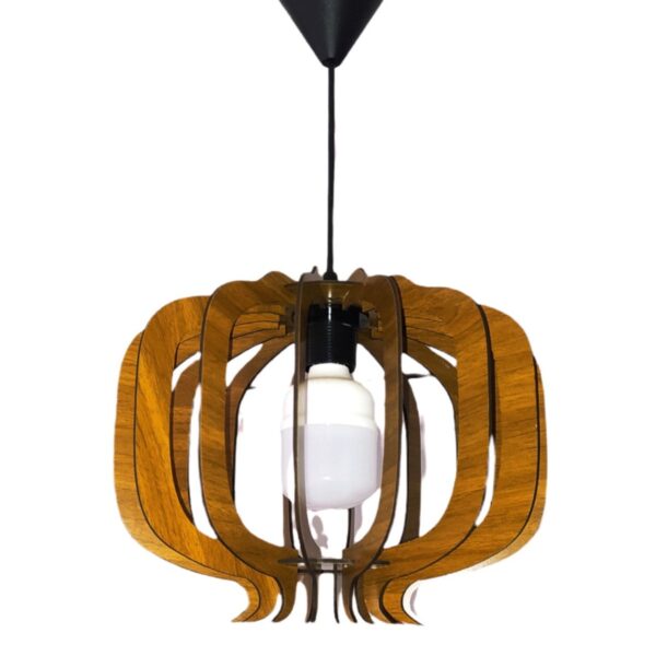 Modern Tasarım Nar Model Doğal Ahşap Mdf 3d Rustik Mutfak Avize