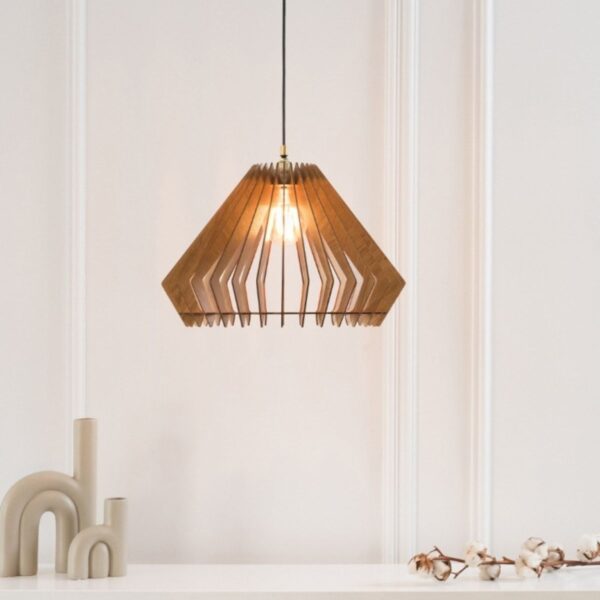 Tureng Modern Tasarım Model Doğal Ahşap Mdf 3d Rustik Mutfak Avize