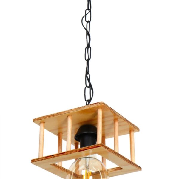 Aysem Tekli Rustik Ahşap Avize - Salon Aydınlatma