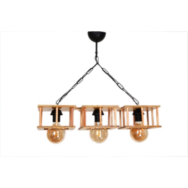 Ahşap Avize Rustik Dekoratif Otantik - Salon Otel Cafe Aydınlatma