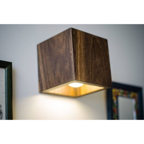 Hüma Tasarım Yansıtma Tasarımlı Aşağı Yönlü Ahşap Salon Duvar Aplik Avize