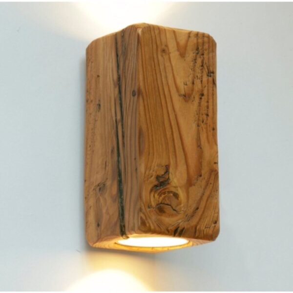 Tasarım Yansıtma Tasarımlı Çift Yönlü Ahşap Salon Duvar Aplik Avize (2 Adet Led Ampul Dahil)