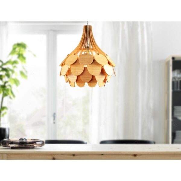 Miniball Modern Tasarım Globe Küre Doğal Ahşap Mdf 3d Lazer Kesim Rustik Salon Avize