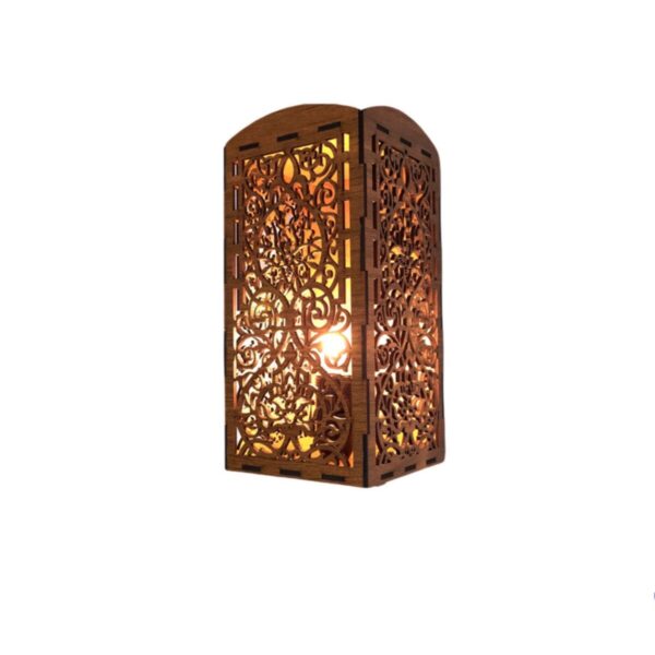 Otantik Desenli Modern Tasarım Doğal Ahşap Mdf Lazer Kesim Rustik Salon Aplik