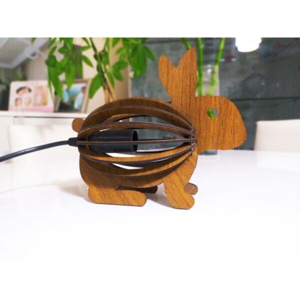 Çalışma Çocuk  Yatak Odası Için Kirpi Doğal Ahşap 3d Abajur  Masa Gece Lamba